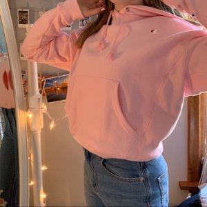 pink champion cropped hoodie NEW WITH TAGS